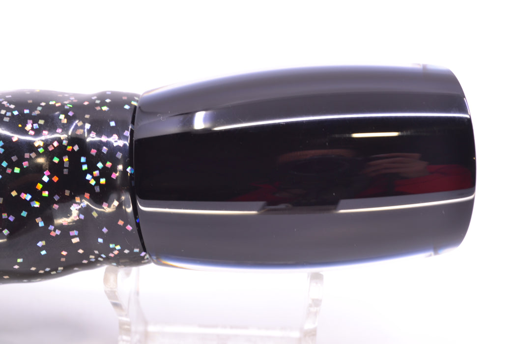 Moyes Lures Green-Blue Oil Slick Black Back Large Boogeyman 14" 9.7oz Skirted Black GZE