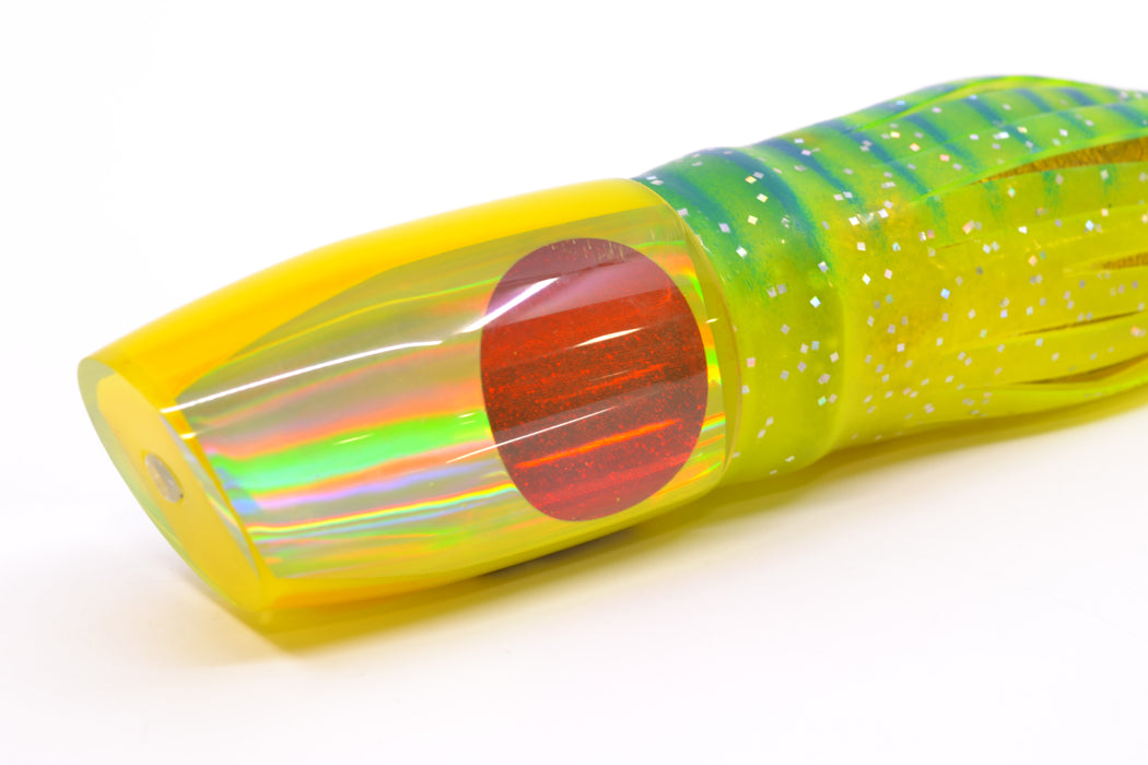 Crane Lures Yellow Rainbow Red Eyes Medium Plunger 10" 7.4oz Skirted New Pre-Owned GZE