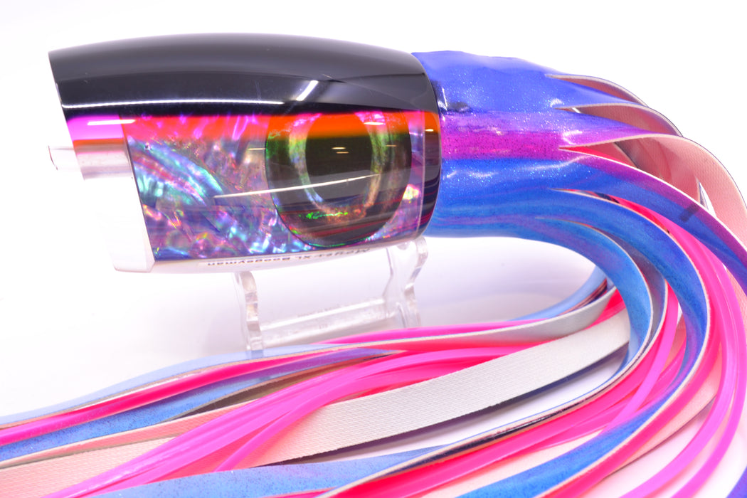 Moyes Lures Rainbow MOP Black-Pink Back XL Boogeyman 16" 12.7oz FT Vinyl Blue Dream