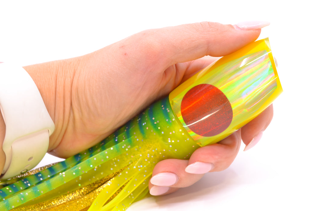 Crane Lures Yellow Rainbow Red Eyes Medium Plunger 10" 7.4oz Skirted New Pre-Owned GZE