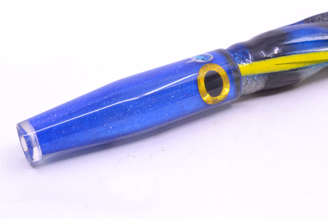 Azores Lures Blue Glittered Pearl Black-Gold Eyes Speedo 9" 5.8oz Skirted
