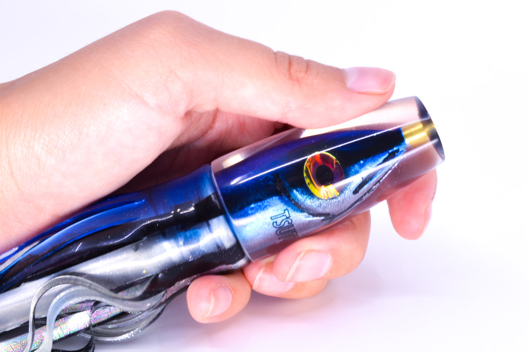 Tsutomu Lures "Hardline Aku" Fish Head Pau Hana Invert 7" 4.8oz Skirted Skipjack