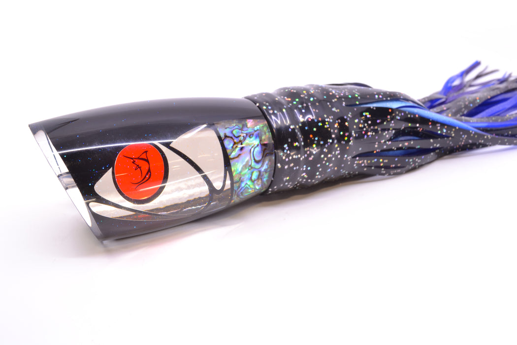 Bonze Lures Hydra Silver-Paua Fish Red Eyes Anaconda 16" 22oz Skirted Black/Blue *CHIPPED*