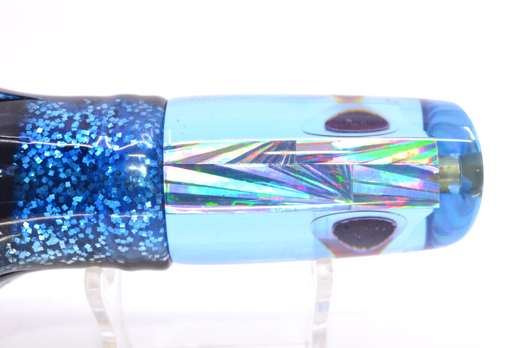 Koya Lures Ice Blue Rainbow Starburst JP Small Lunger 10" 6oz Skirted Black & Blue Bars