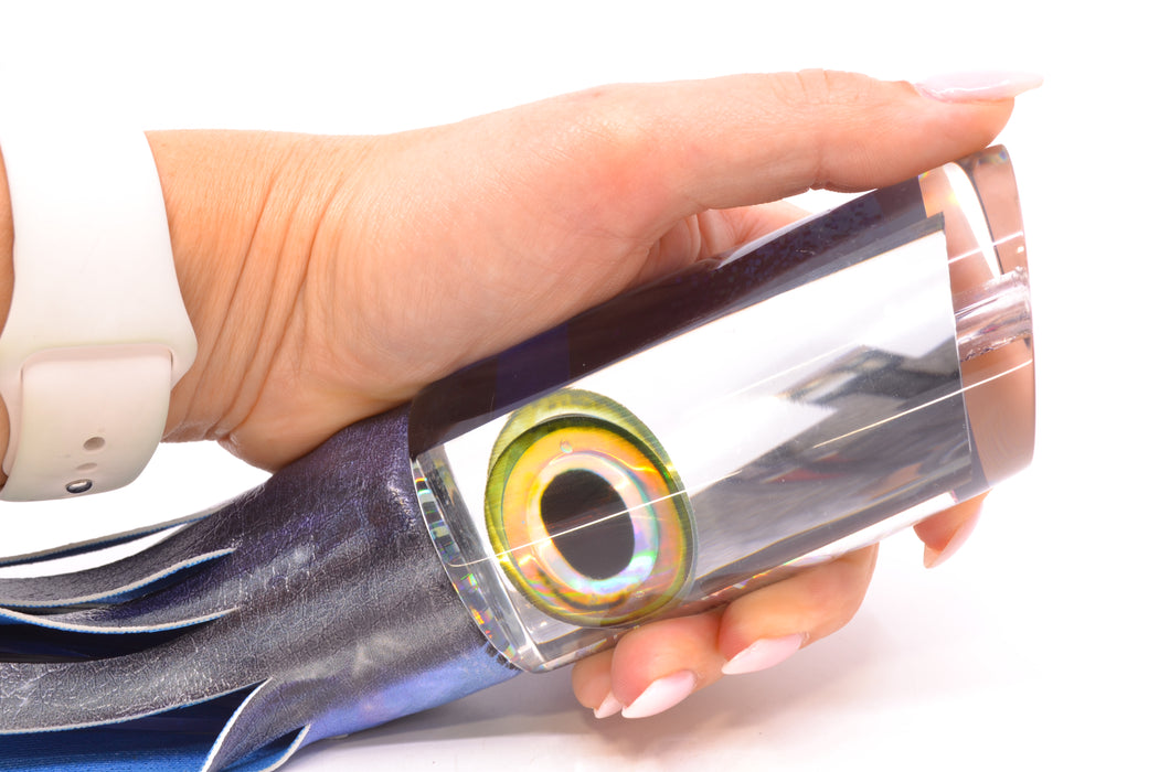 Aloha Lures Clear Mirrored Taxi Eyes Smash Bait 14" 12.2oz ALV Vinyl Dark Blue Skipjack