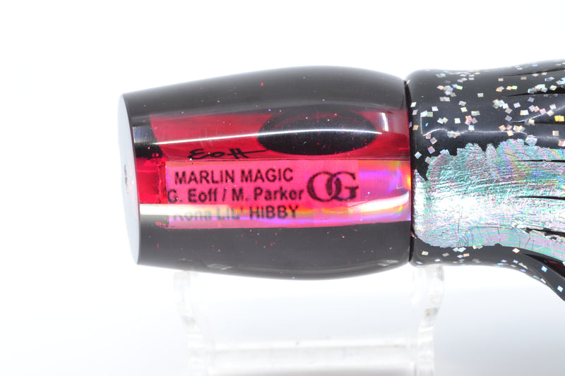 Marlin Magic Lures Red Awabi Black Back Lil Hibby 10" 7.2oz Skirted Black/Red *CHIPPED* GZE
