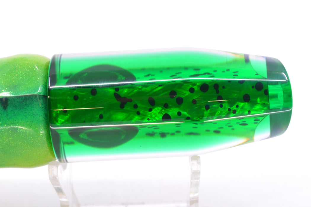 Moyes Lures Mahi MOP Green Back Taxi Eyes O.S. Plunger 12" 6oz FT Vinyl Mahi GZE