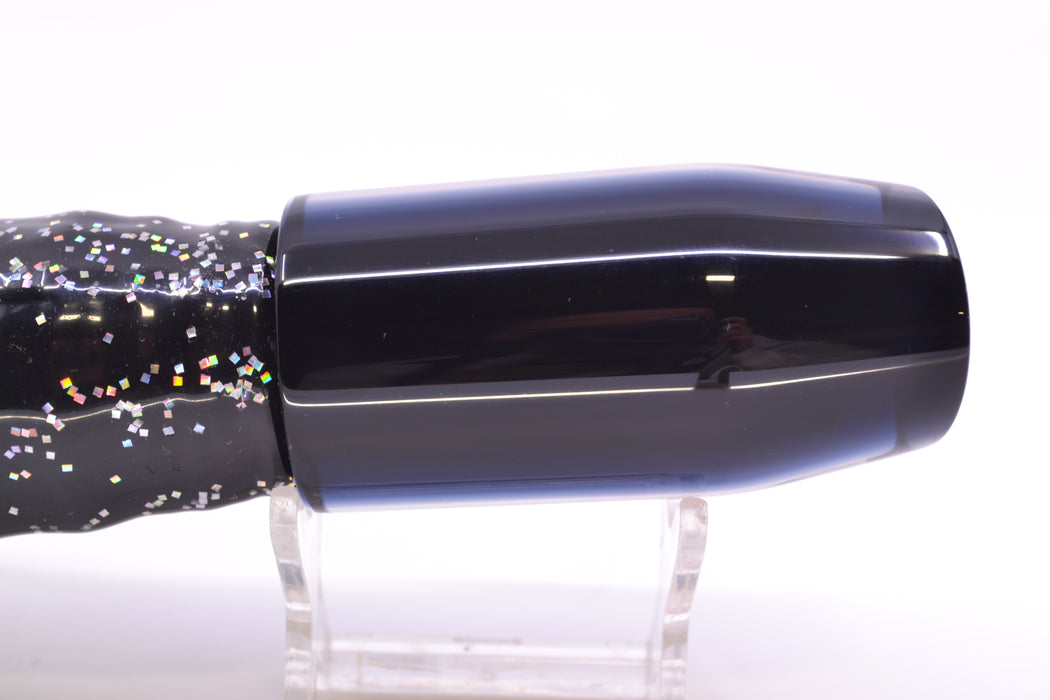 Moyes Lures Black Pearl Black Back Red Eyes Davey Boy 12" 8oz Skirted Black/Green