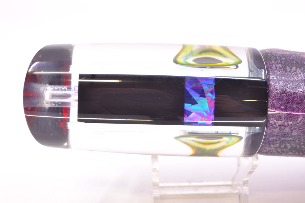 Aloha Lures Clear Mirrored Taxi Eyes Smash Bait 14" 12.2oz ALV Vinyl Purple Skipjack