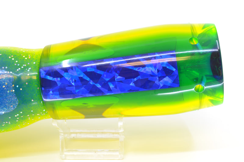 Palmetto Lures Chartreuse Rainbow Flake Blue Back LegaSea(kw) 16" 22oz Skirted