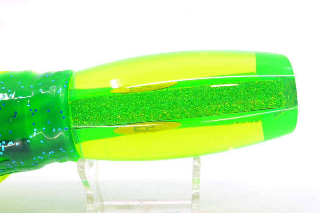 Bonze Lures Fluorescent Green Rainbow Red Eyes Behemoth 12" 11.2oz Skirted Mahi