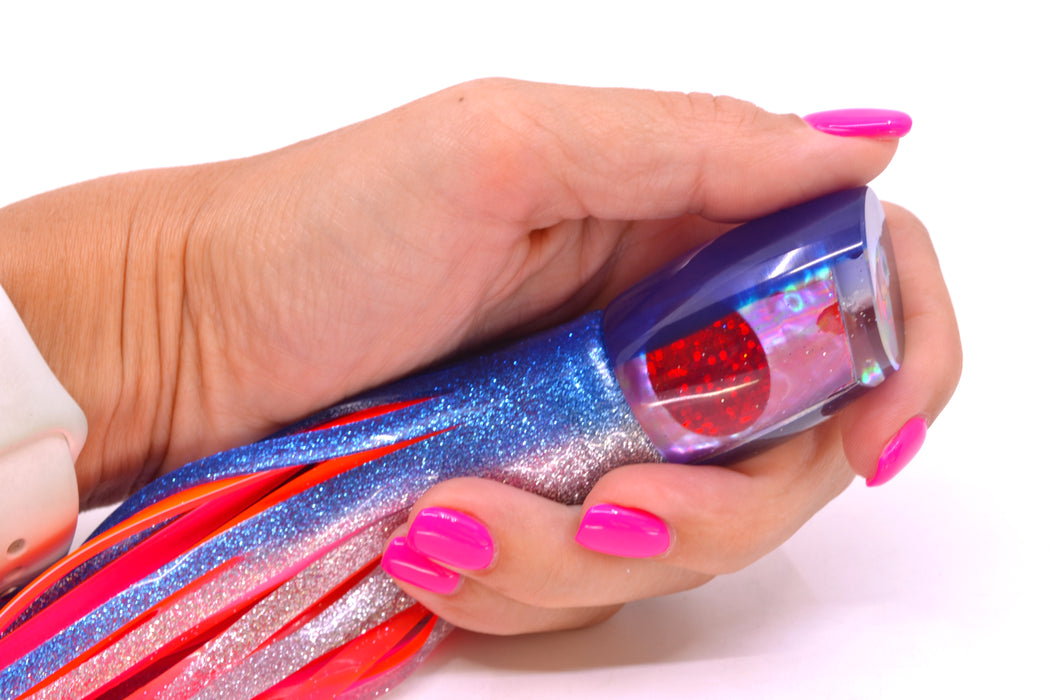 Marlin Magic Pink Awabi Blue Back Small Ruckus 9" 5oz Skirted Blue-Silver/Orange-Pink