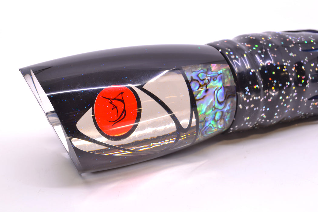 Bonze Lures Hydra Silver-Paua Fish Red Eyes Anaconda 16" 22oz Skirted Black/Blue *CHIPPED*