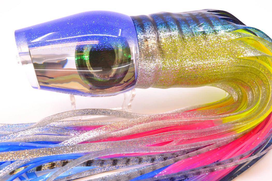 Moyes Lures Clear Mirrored Blue Glitter Back XL Sumo 16" 20.5oz Skirted Blue Aurora