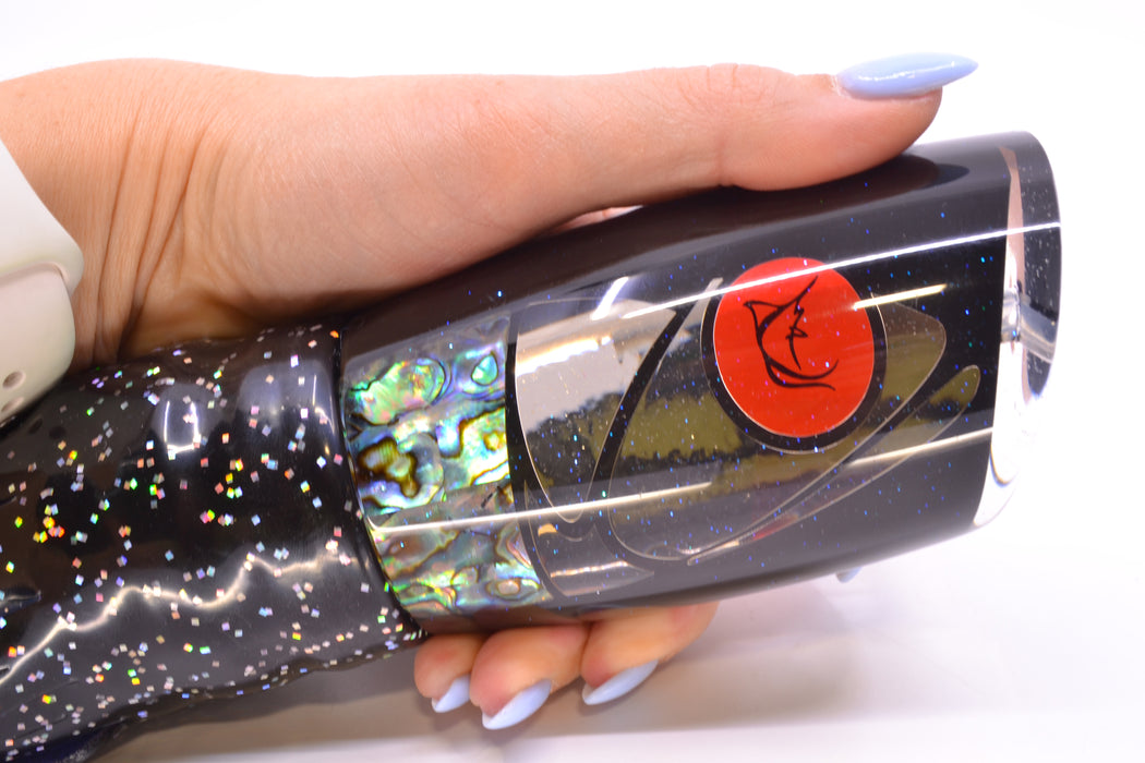 Bonze Lures Hydra Silver-Paua Fish Red Eyes Anaconda 16" 22oz Skirted Black/Blue *CHIPPED*