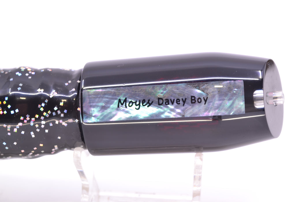 Moyes Lures Black Pearl Black Back Red Eyes Davey Boy 12" 8oz Skirted Black/Green