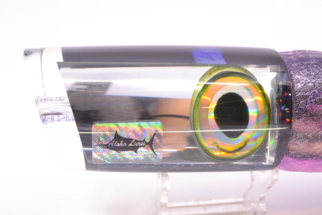 Aloha Lures Clear Mirrored Taxi Eyes Smash Bait 14" 12.2oz ALV Vinyl Purple Skipjack