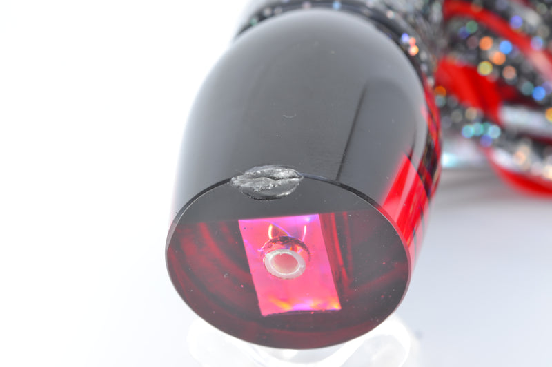 Marlin Magic Lures Red Awabi Black Back Lil Hibby 10" 7.2oz Skirted Black/Red *CHIPPED* GZE