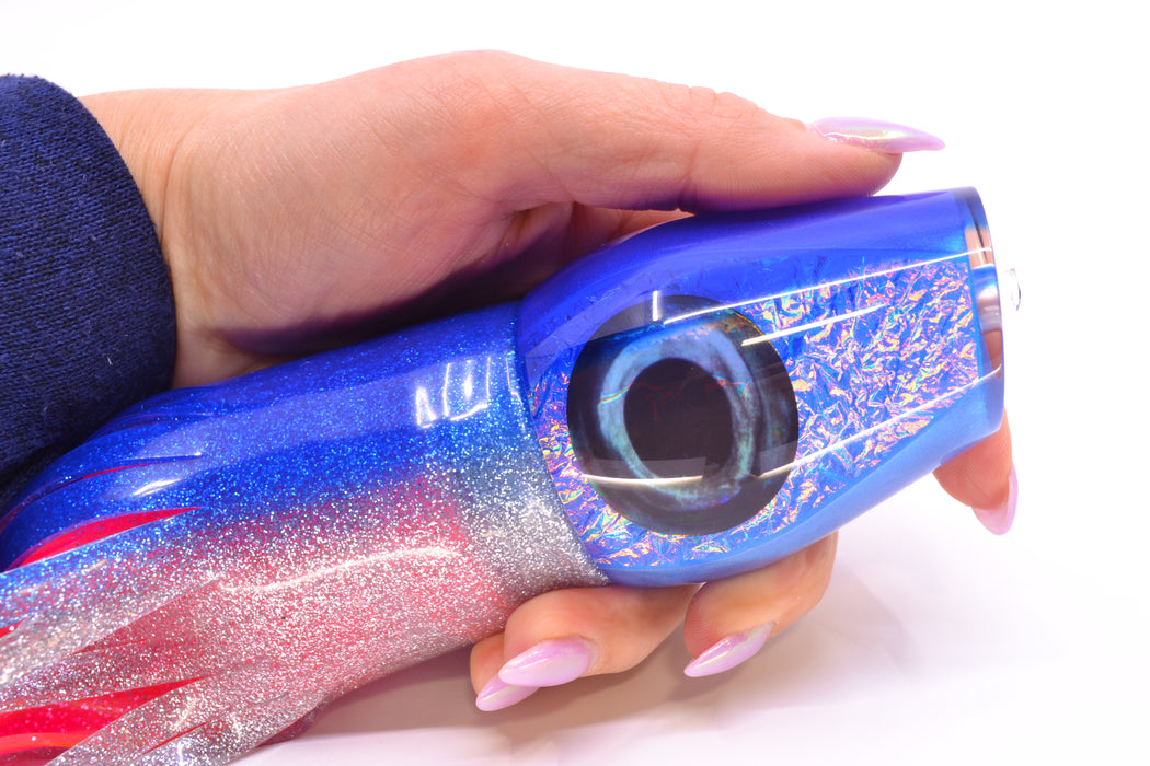 Moyes Lures Blue-Pink Dichro Blue Back Large Sumo 14" 13.8oz Skirted Blue-Silver/Pink GZE