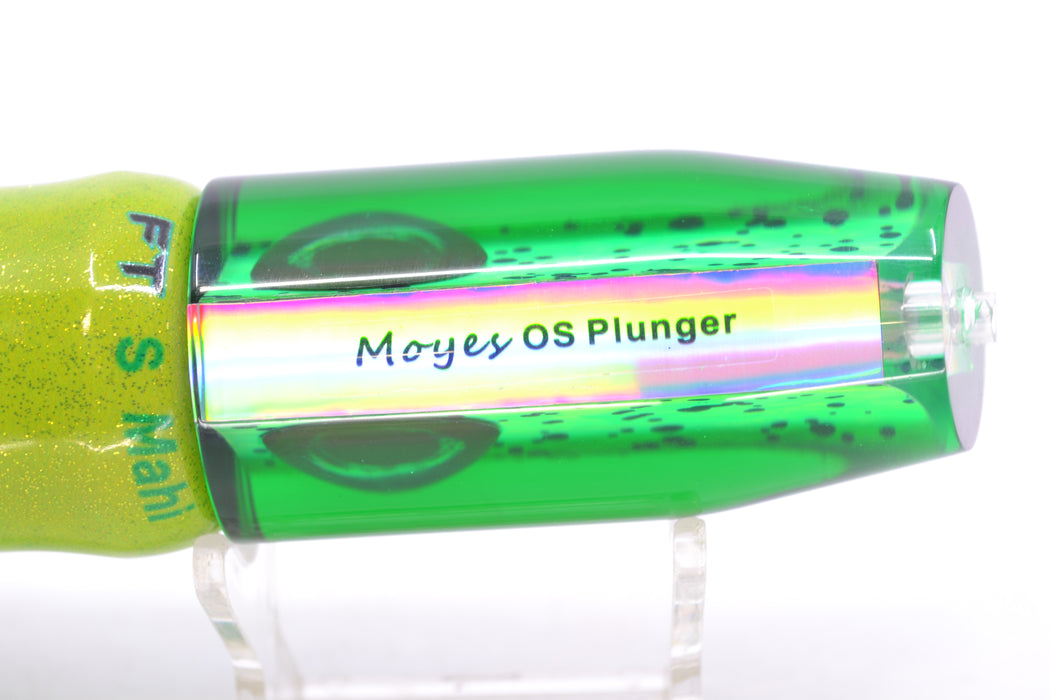 Moyes Lures Mahi MOP Green Back Taxi Eyes O.S. Plunger 12" 6oz FT Vinyl Mahi GZE
