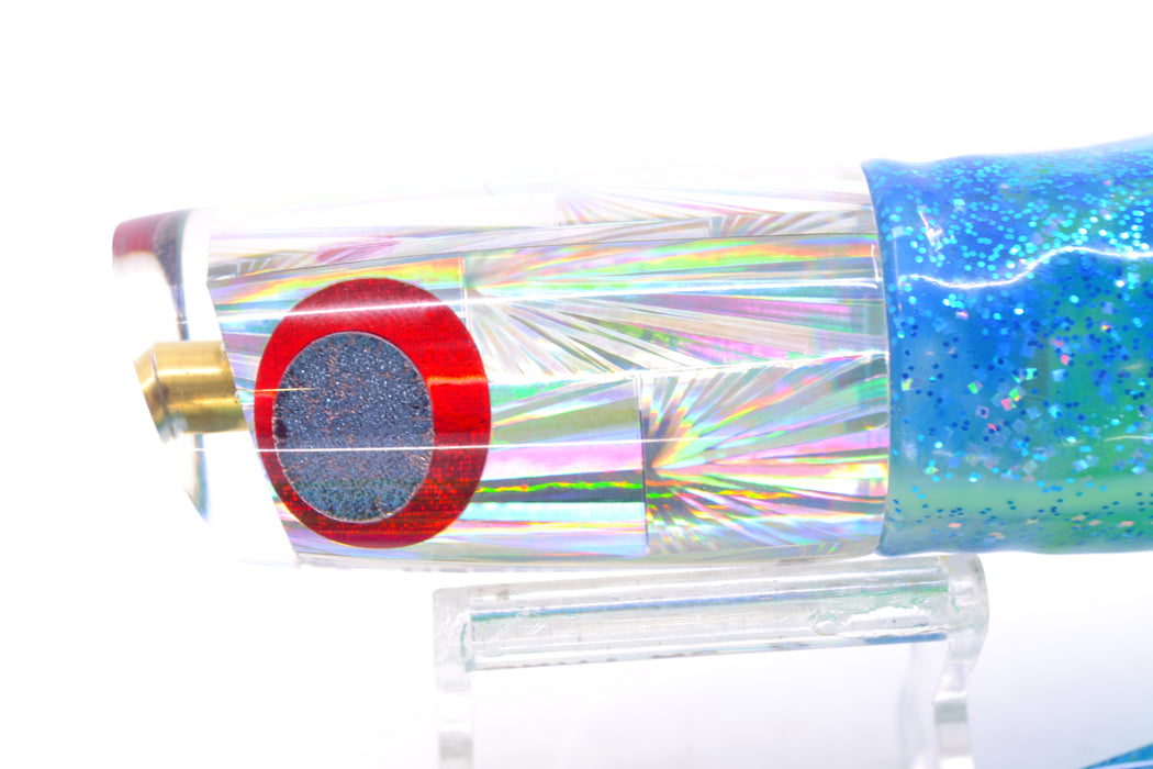 Koya Lures Silver Rainbow Starburst JP Small Lunger 10" 6oz Skirted Blue Dots/Green GZE
