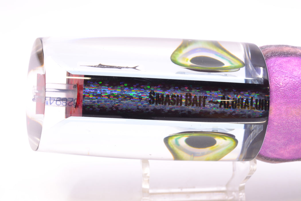 Aloha Lures Clear Mirrored Taxi Eyes Smash Bait 14" 12.2oz ALV Vinyl Purple Skipjack