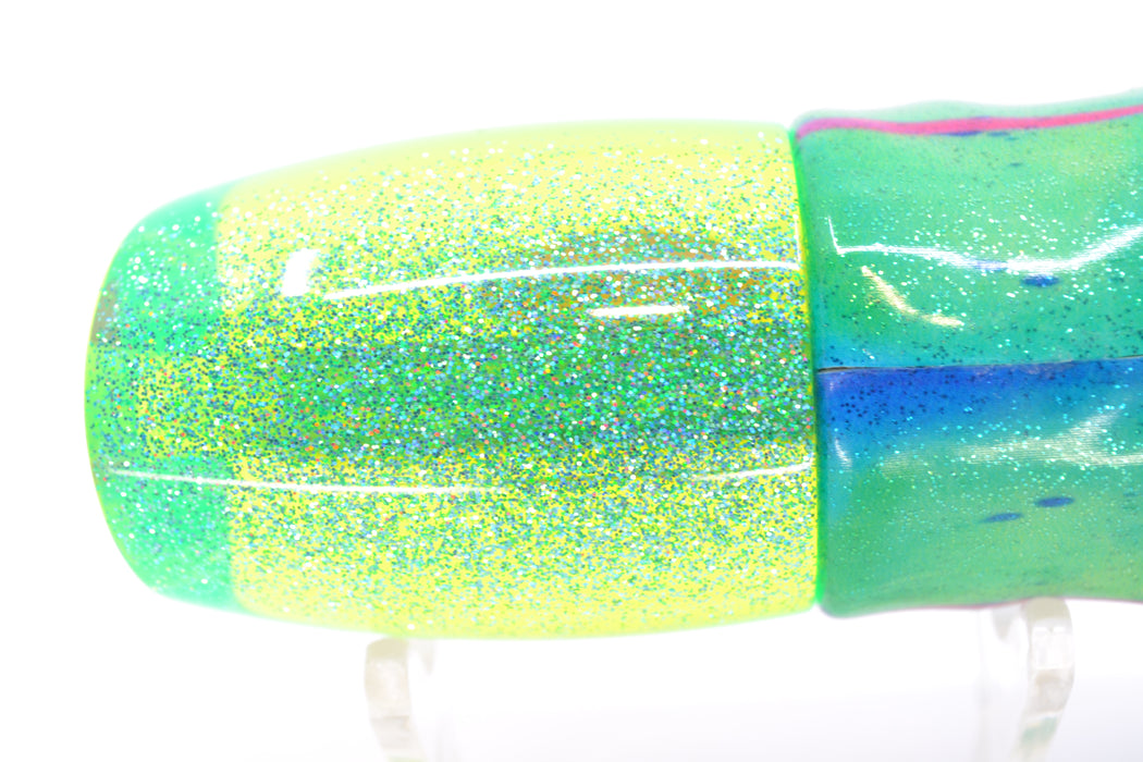 TANTRUM Lures Chartreuse Starburst Glitter Back Medium Bandit 9" 4.7oz FT Vinyl Mad Mahi