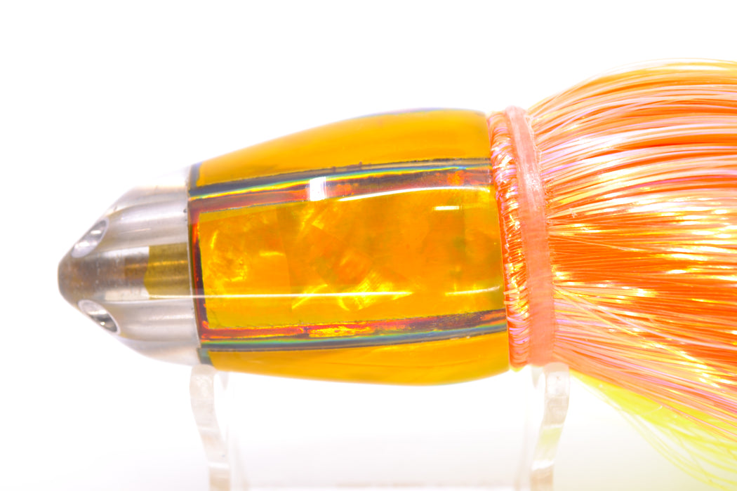 Ali'i Kai Lures Yellow Awabi Orange Rainbow UFO Jet 9"+ 6.5oz Strobez Orange-Chartreuse