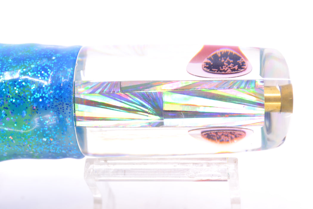 Koya Lures Silver Rainbow Starburst JP Small Lunger 10" 6oz Skirted Blue Dots/Green GZE