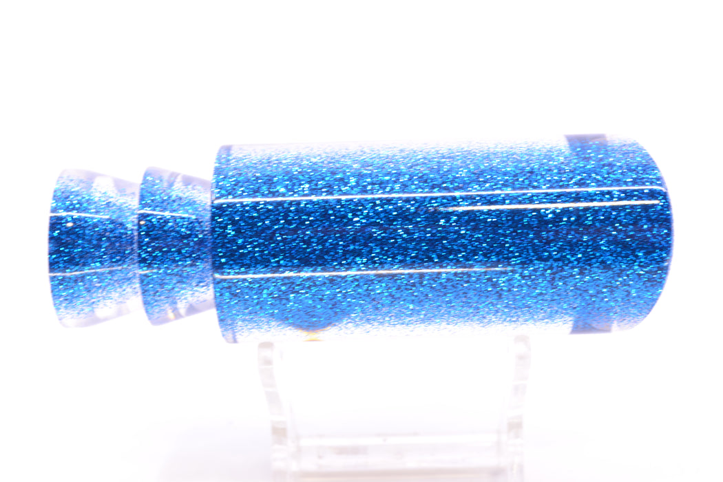 Moyes Lures White MOP Blue Glitter Back Taxi Eyes Medium Pipe Bomb 12" 4.6oz GZE