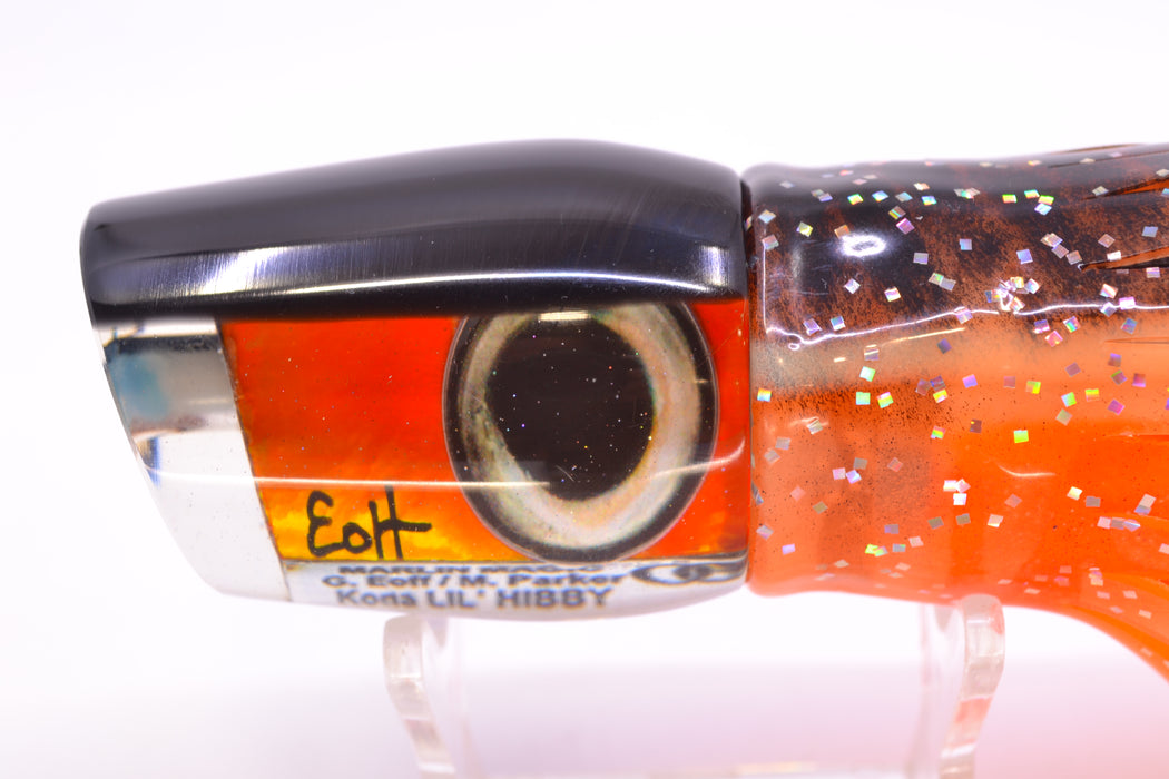 Marlin Magic Orange MOP Black Back Taxi Eyes Lil Hibby 10" 7.2oz Skirted Orange Dots
