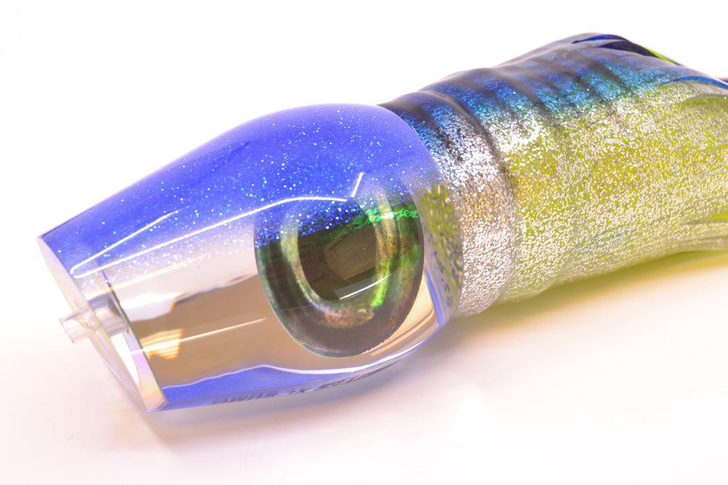 Moyes Lures Clear Mirrored Blue Glitter Back XL Sumo 16" 20.5oz Skirted Blue Aurora