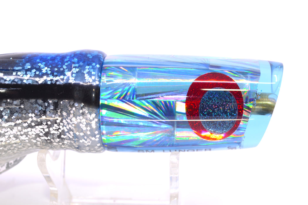 Koya Lures Ice Blue Rainbow Starburst JP Small Lunger 10" 6oz Skirted Black & Blue Bars