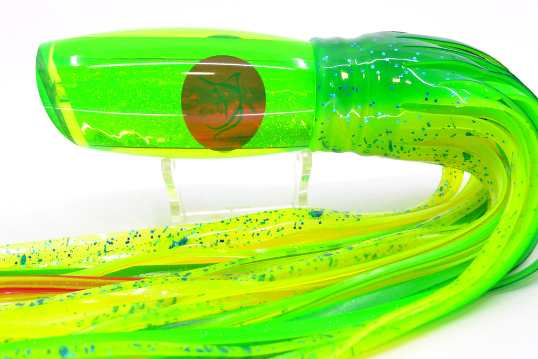 Bonze Lures Fluorescent Green Rainbow Red Eyes Behemoth 12" 11.2oz Skirted Mahi