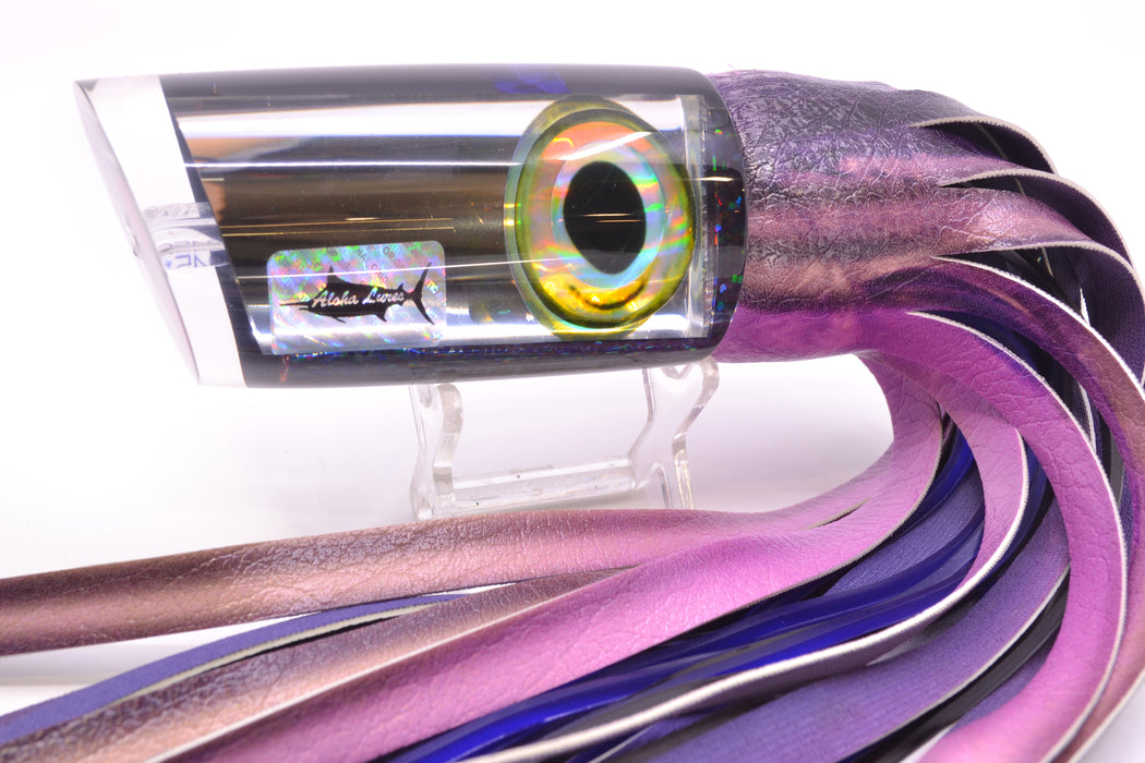 Aloha Lures Clear Mirrored Taxi Eyes Smash Bait 14" 12.2oz ALV Vinyl Purple Skipjack