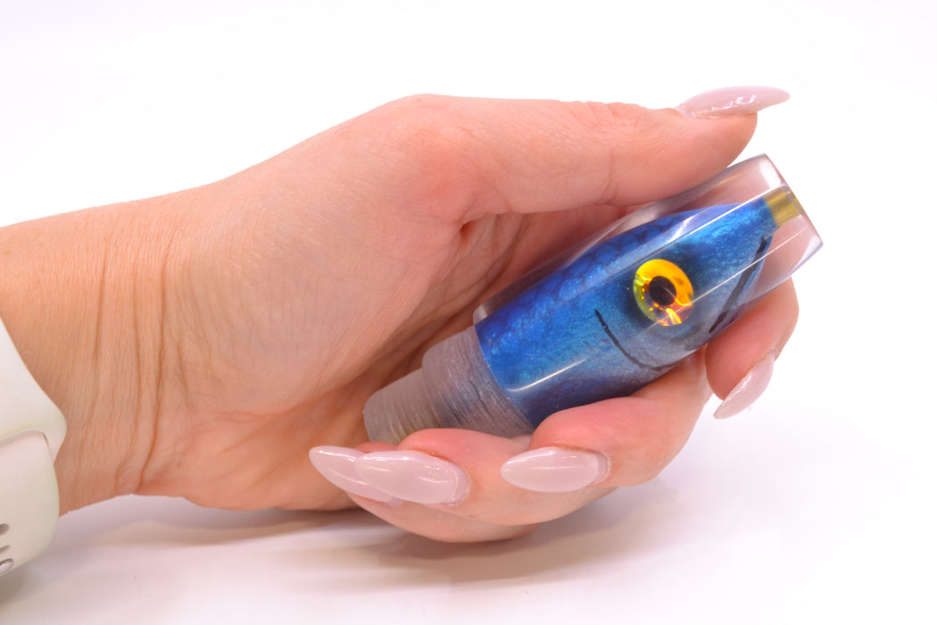 Tsutomu Lures Blue Dot Back Blue-Silver Fish Head Ali'i Invert 7" 4.3oz