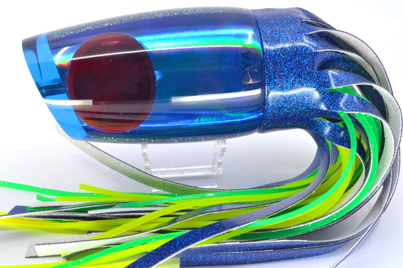 Koya Lures Blue Rainbow Red Eyes XL Poi Dog Teaser 26.5oz Vinyl Blue *SCRATCHED* GZE