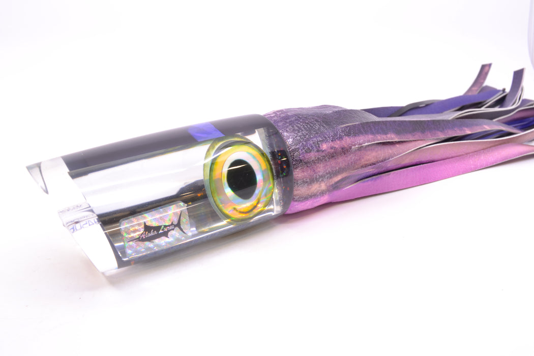 Aloha Lures Clear Mirrored Taxi Eyes Smash Bait 14" 12.2oz ALV Vinyl Purple Skipjack