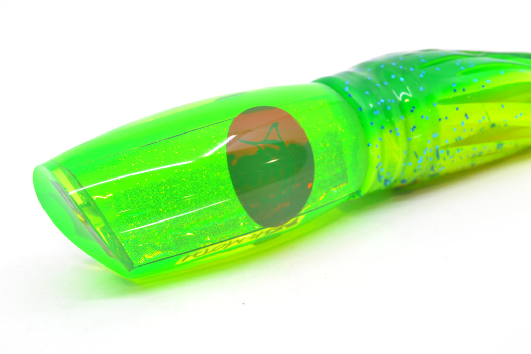 Bonze Lures Fluorescent Green Rainbow Red Eyes Behemoth 12" 11.2oz Skirted Mahi