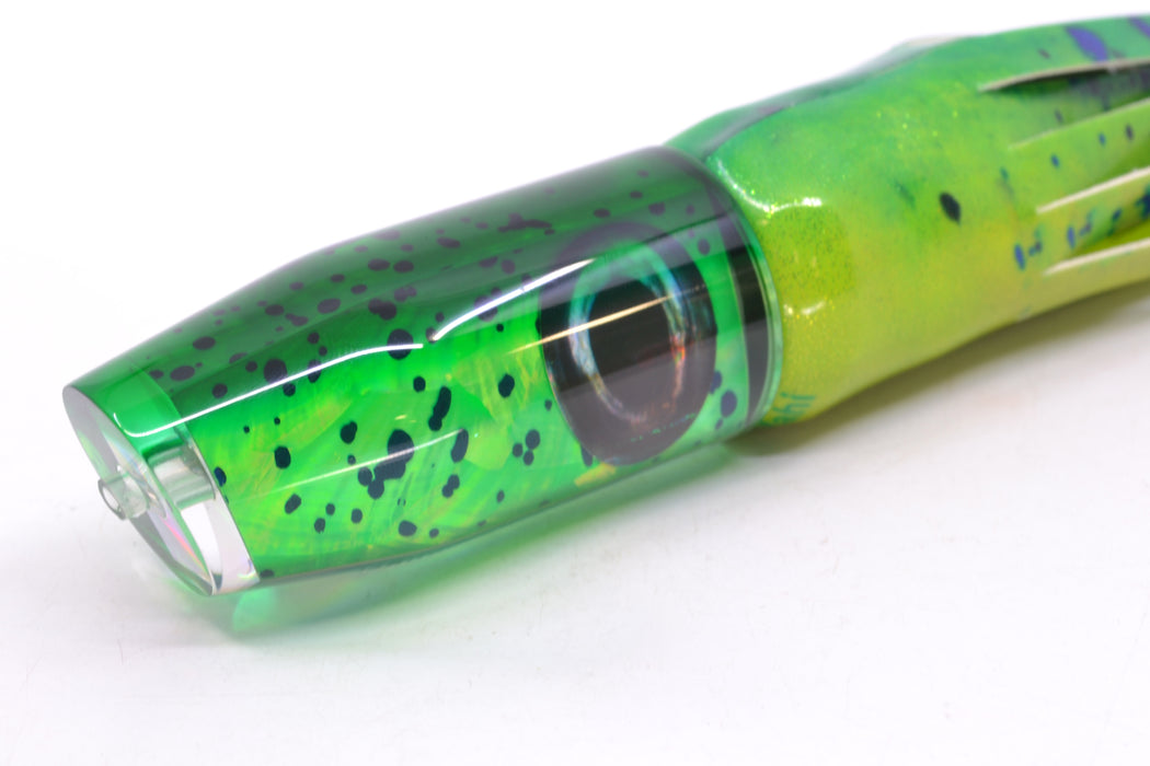 Moyes Lures Mahi MOP Green Back Taxi Eyes O.S. Plunger 12" 6oz FT Vinyl Mahi GZE