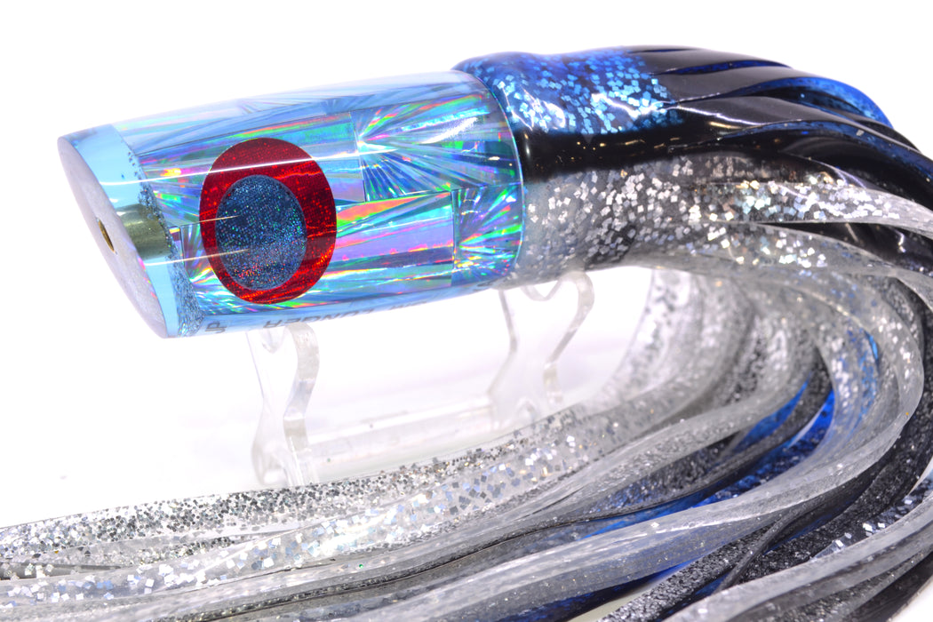 Koya Lures Ice Blue Rainbow Starburst JP Small Lunger 10" 6oz Skirted Black & Blue Bars