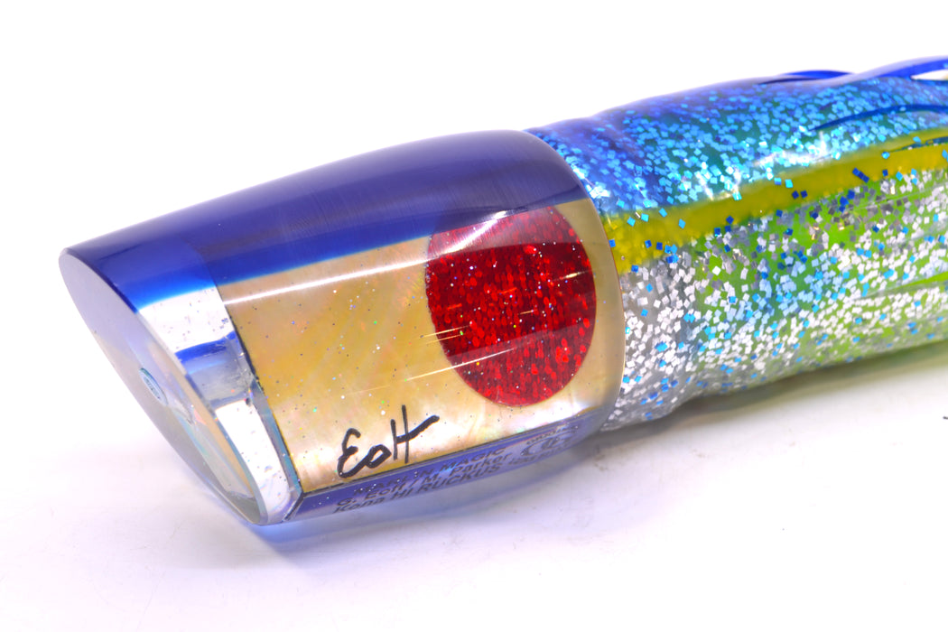 Marlin Magic Golden MOP Blue Back Red Eyes Ruckus 12" 11oz Skirted Blue-Yellow Line-Silver