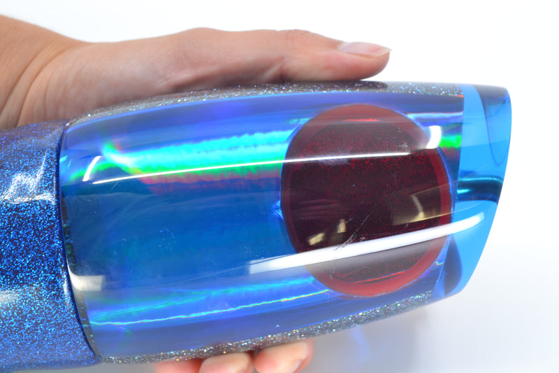 Koya Lures Blue Rainbow Red Eyes XL Poi Dog Teaser 26.5oz Vinyl Blue *SCRATCHED* GZE