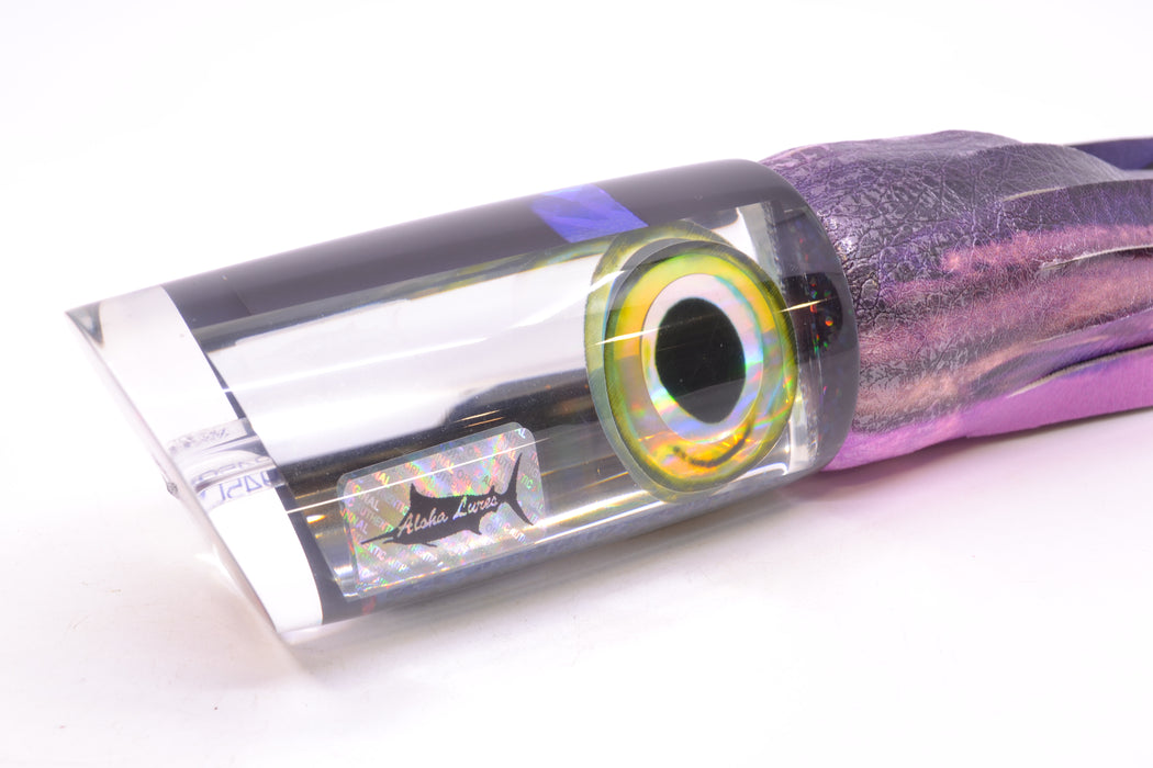 Aloha Lures Clear Mirrored Taxi Eyes Smash Bait 14" 12.2oz ALV Vinyl Purple Skipjack