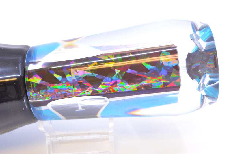 Palmetto Lures Black-Silver-Ice Blue Rainbow Flake Wide-Awake 16" 23oz Skirted Black-Silver-Blue