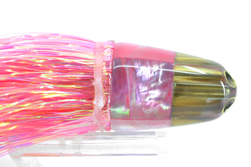 Koya Lures Pink MOP 4-Hole Mini AK Bullet 7" 3.6oz Flashabou Pink-White Pearl