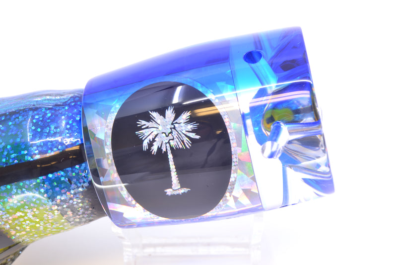 Palmetto Lures Silver Rainbow Flake Blue Back Oh Billy Sr 14" 13oz Skirted Blue-Black Bars/Rainbow