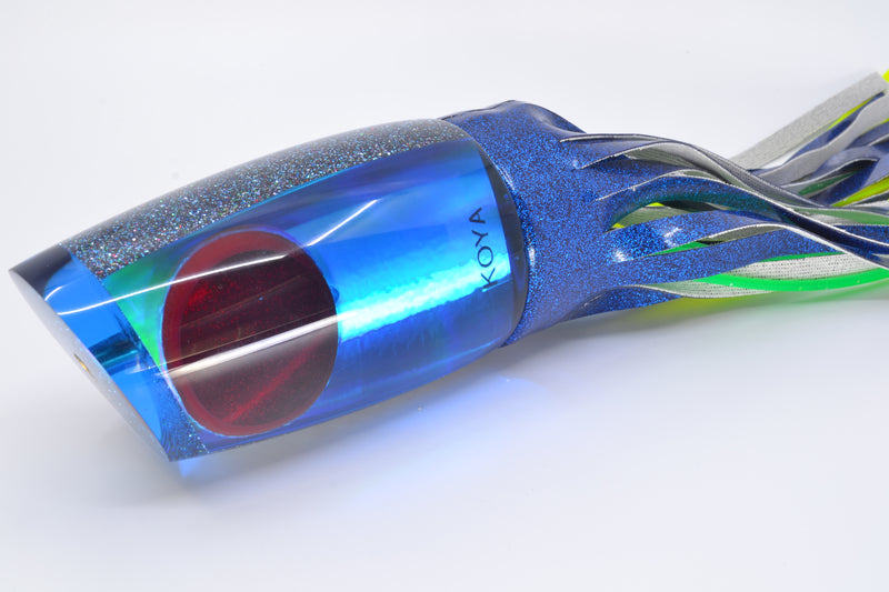 Koya Lures Blue Rainbow Red Eyes XL Poi Dog Teaser 26.5oz Vinyl Blue *SCRATCHED* GZE