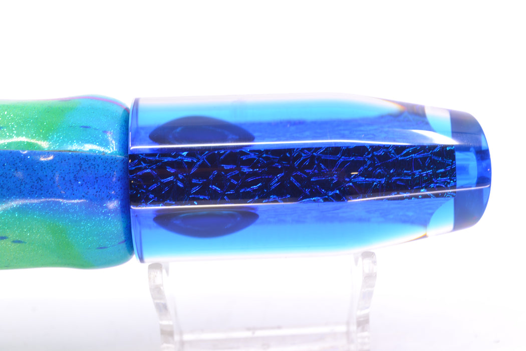 Moyes Lures Blue-Green Oil Slick Blue Back O.S. Plunger 12" 6oz FT Vinyl Mad Mahi GZE