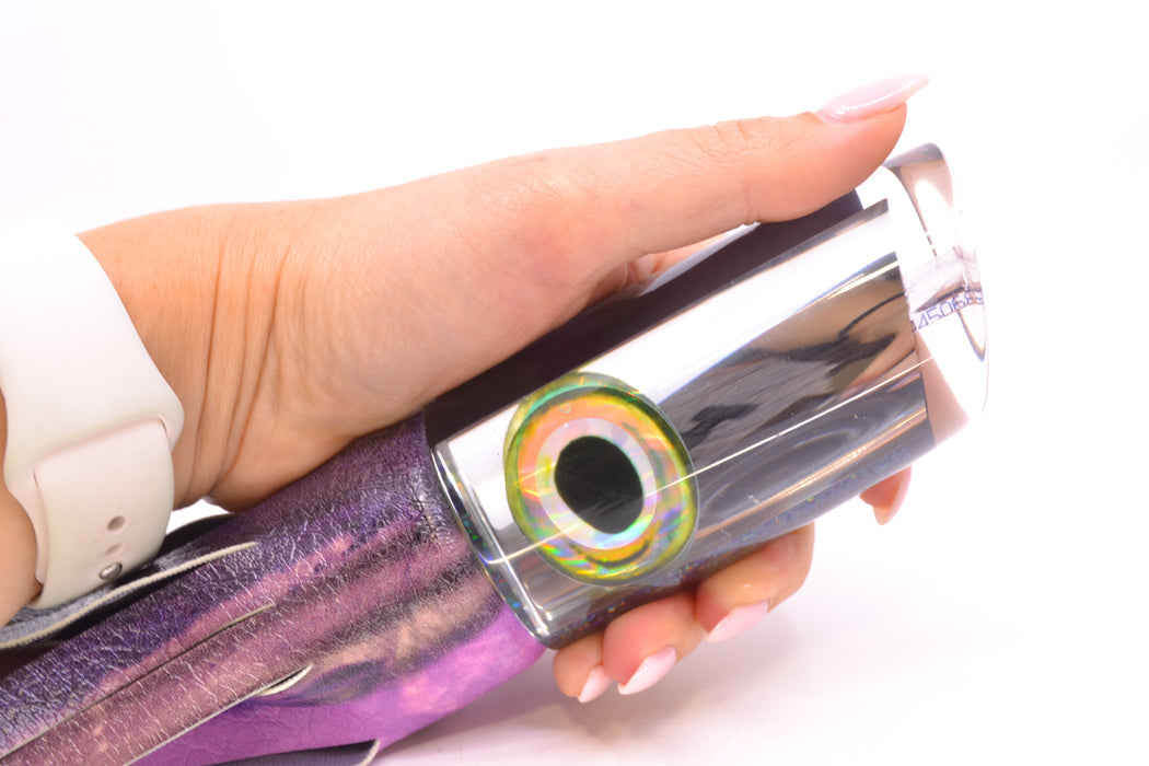 Aloha Lures Clear Mirrored Taxi Eyes Smash Bait 14" 12.2oz ALV Vinyl Purple Skipjack